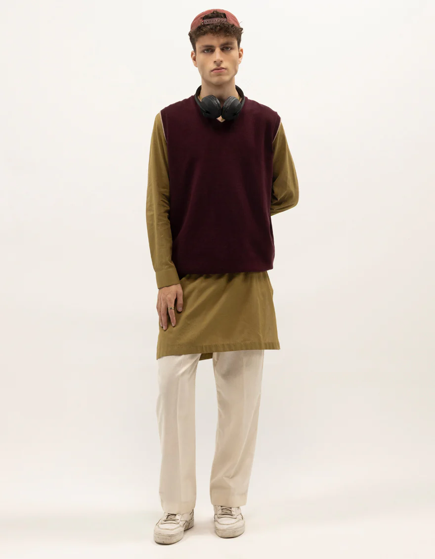 JJ-SWT-0039-SLEEVLESS V-NECK SWEATER - Image 2