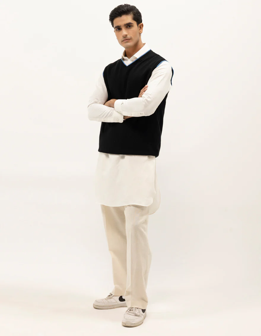 JJ-SWT-0041-SLEEVLESS V-NECK SWEATER - Image 2