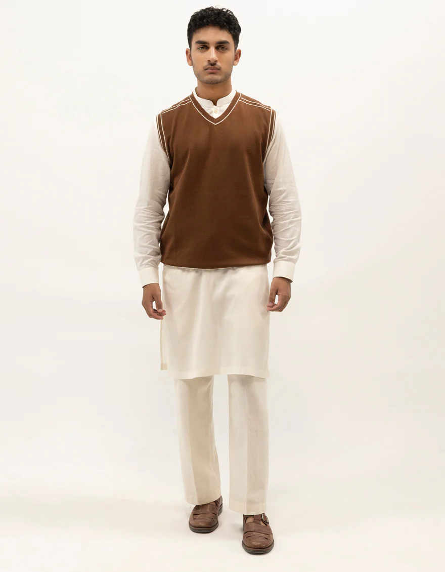 JJ-SWT-0042-SLEEVLESS V-NECK SWEATER - Image 2