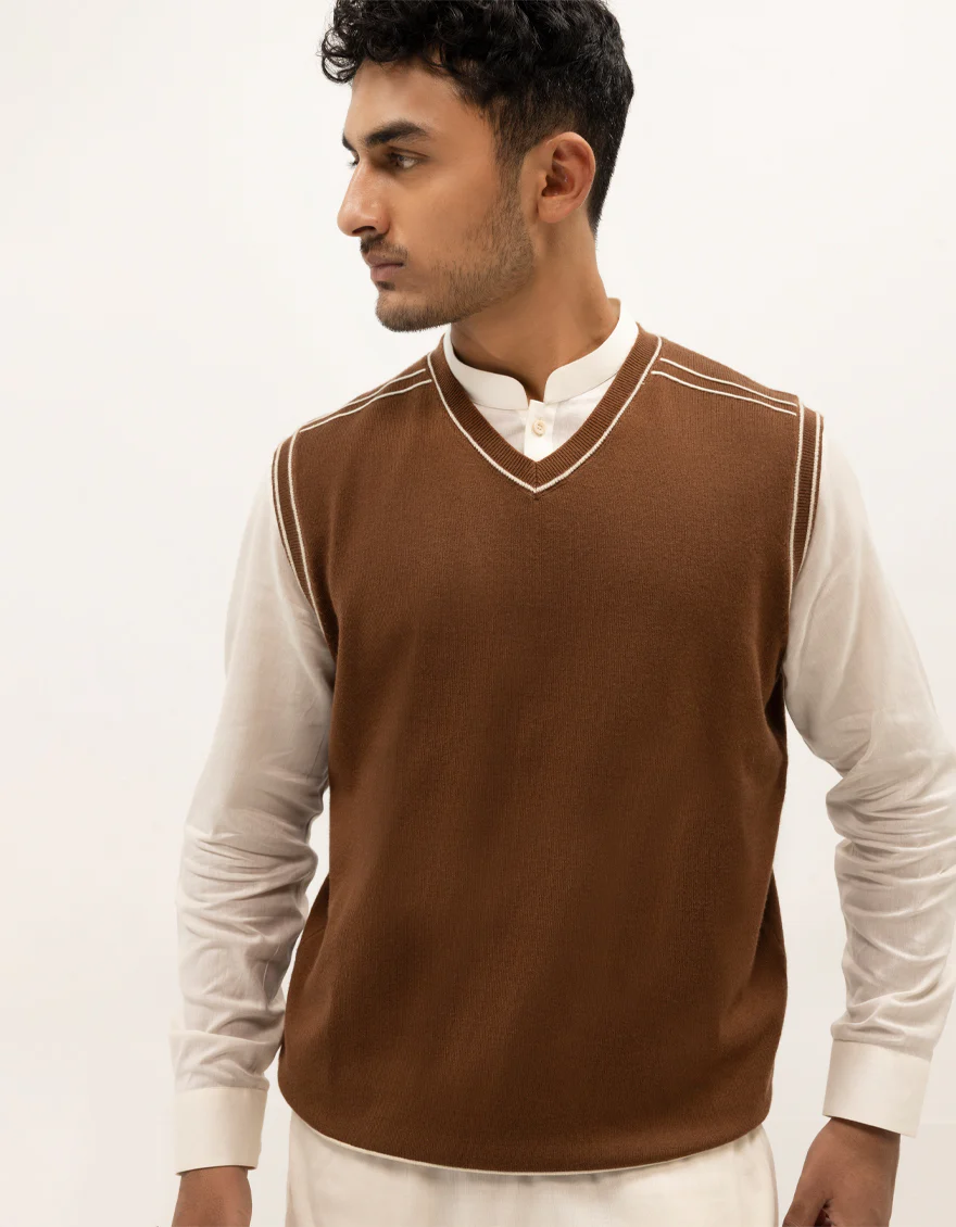 JJ-SWT-0042-SLEEVLESS V-NECK SWEATER - Image 3
