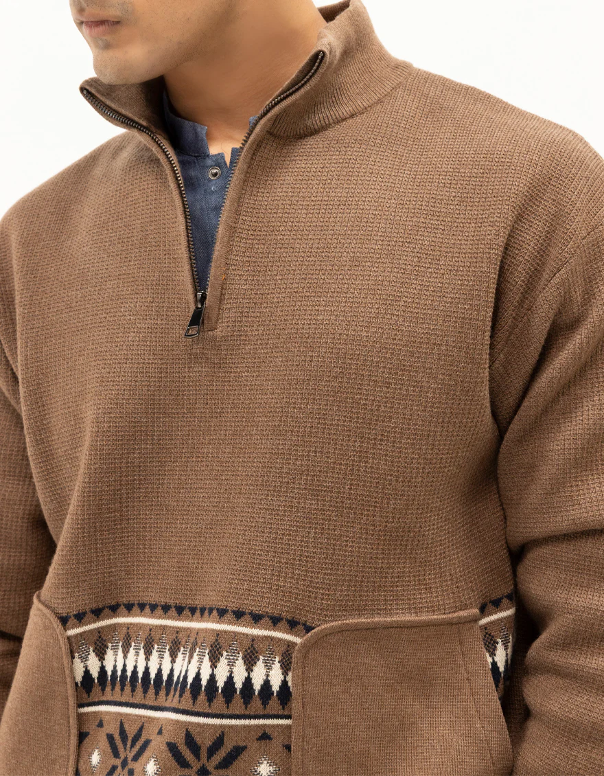 JJ-SWT-0073-FULL SLEEVE HALF ZIP MOCKNECK SWEATER - Image 5