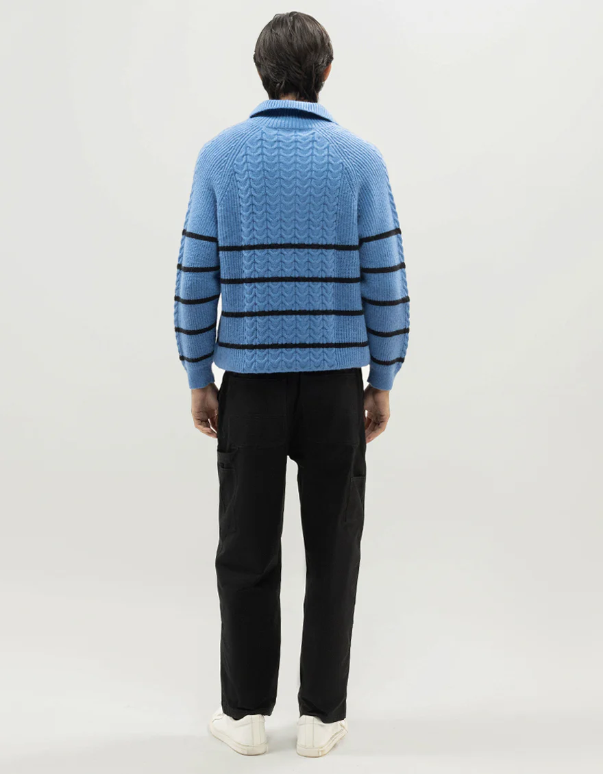 JJ-SWT-0074-FULL SLEEVE HALF ZIP MOCKNECK SWEATER - Image 5