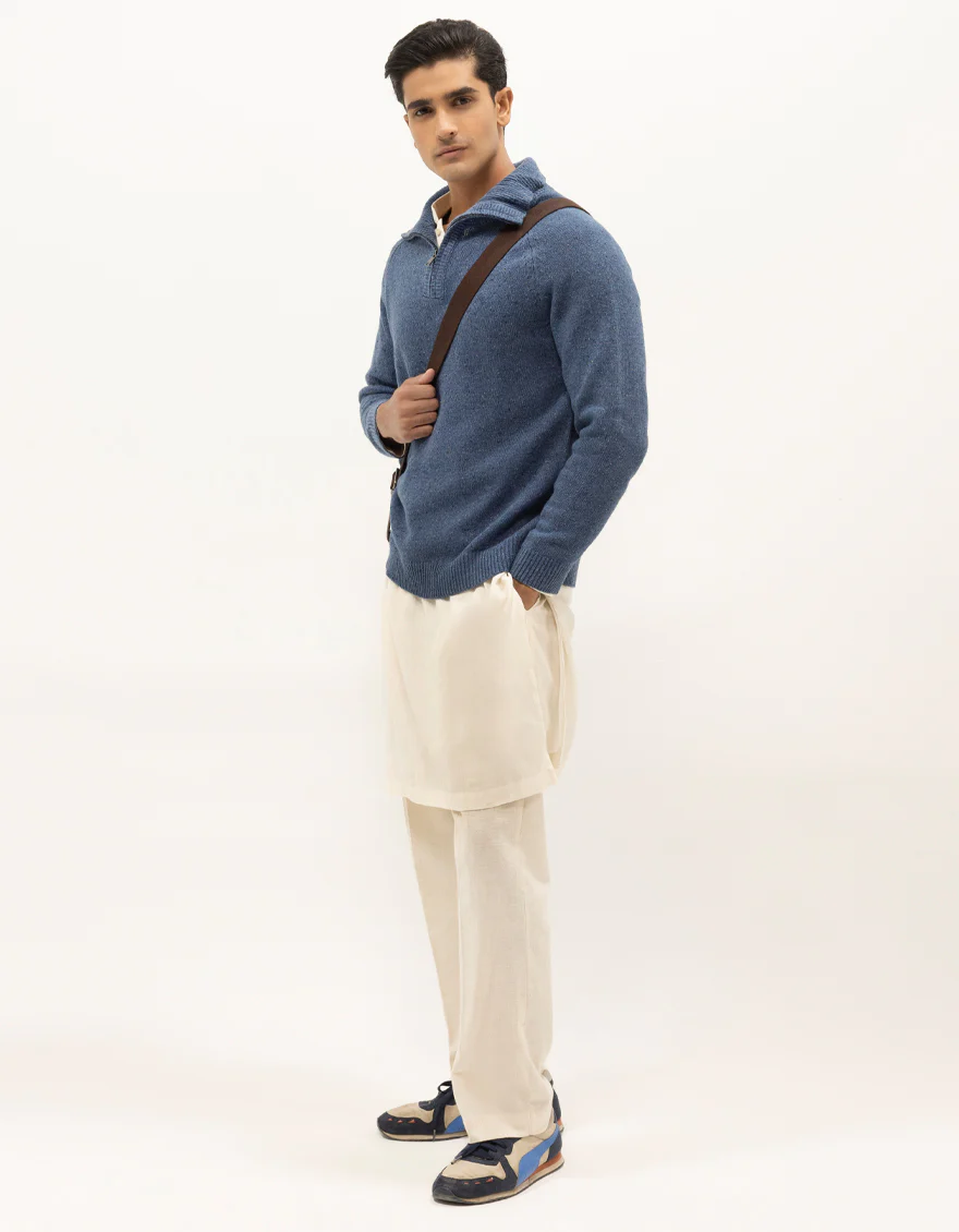 JJ-SWT-0075-FULL SLEEVE HALF ZIP MOCKNECK SWEATER - Image 5