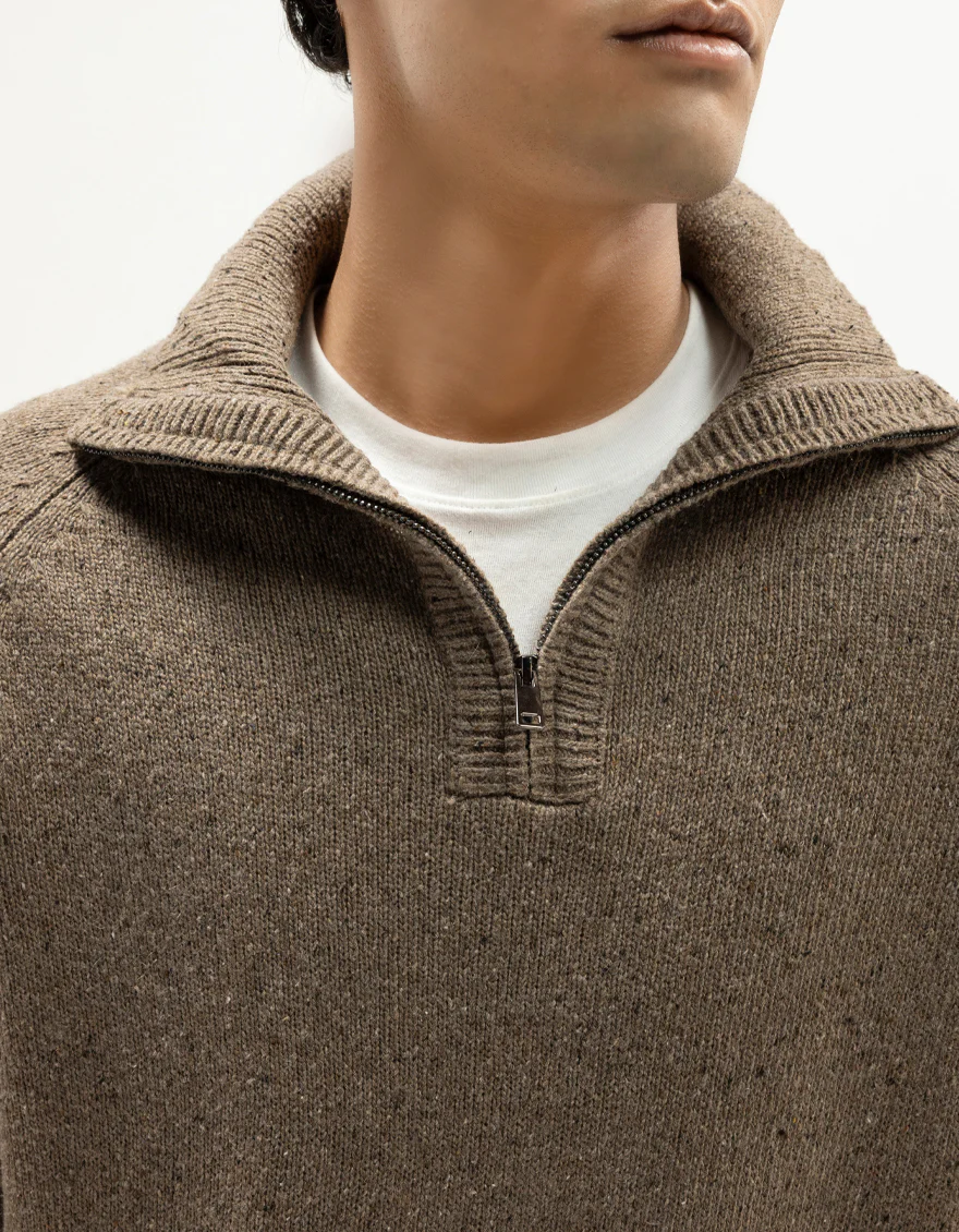 JJ-SWT-0077-FULL SLEEVE HALF ZIP LARGE MOCKNECK SWEATER - Image 5
