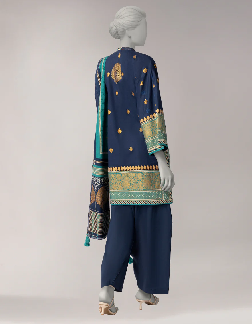 JLAWN-S-26-1090 GOLD JAMDANI-2 - Image 2