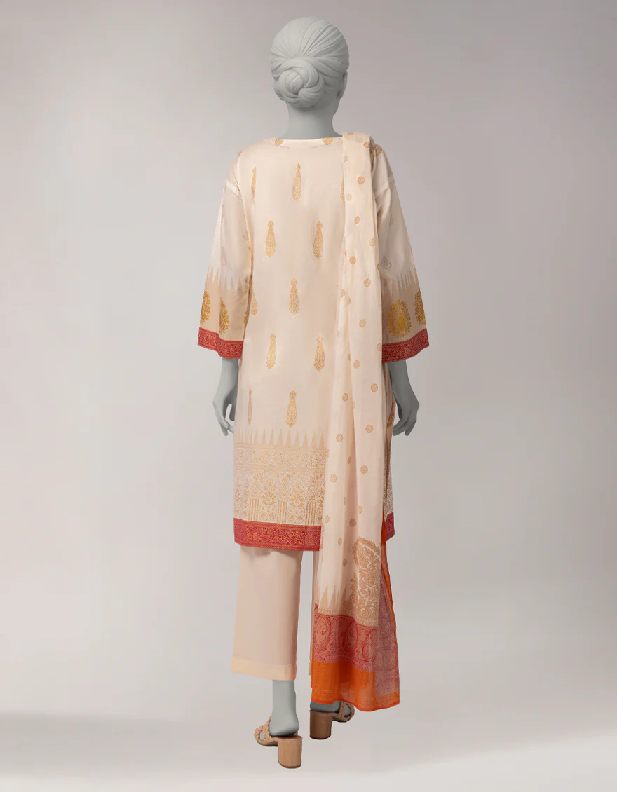 JLAWN-S-26-1091 GOLD JAMDANI-3 - Image 2