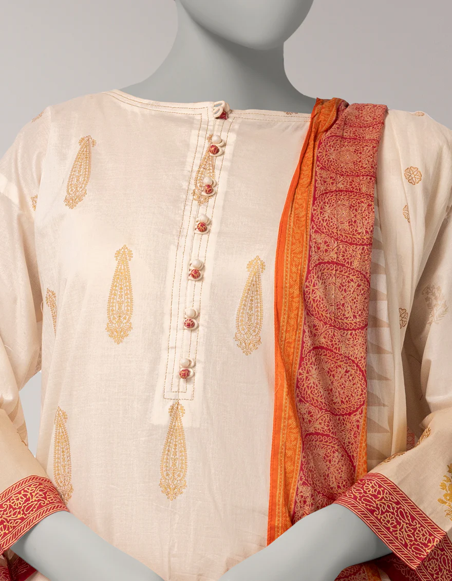 JLAWN-S-26-1091 GOLD JAMDANI-3 - Image 3