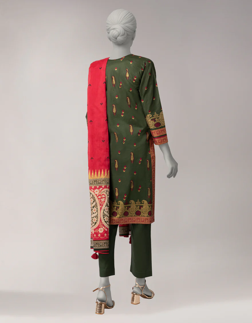 JLAWN-S-26-1092 GOLD JAMDANI-4 - Image 2