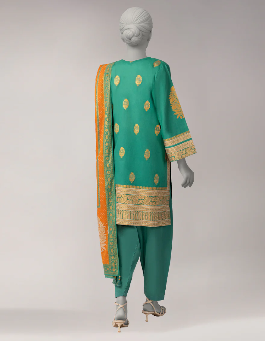 JLAWN-S-26-1093 GOLD JAMDANI-5 - Image 2