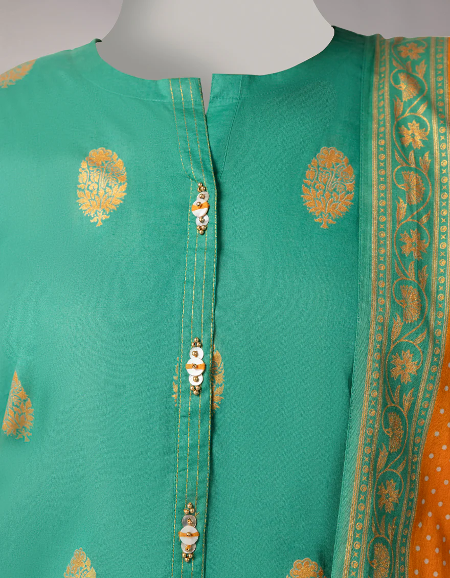 JLAWN-S-26-1093 GOLD JAMDANI-5 - Image 3
